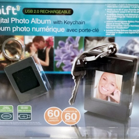 Shift3 Digital Photo Album with Keychain Digital Keychain-Grey-60 Pic. Capacity - Picture 2 of 14